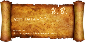 Ugor Balabán névjegykártya